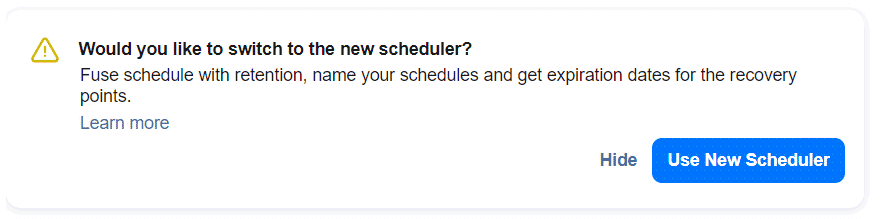 The NAKIVO solution new scheduler