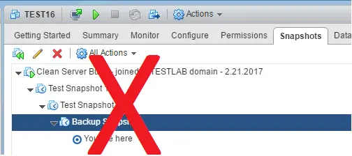 Don’t use VM snapshots as backups