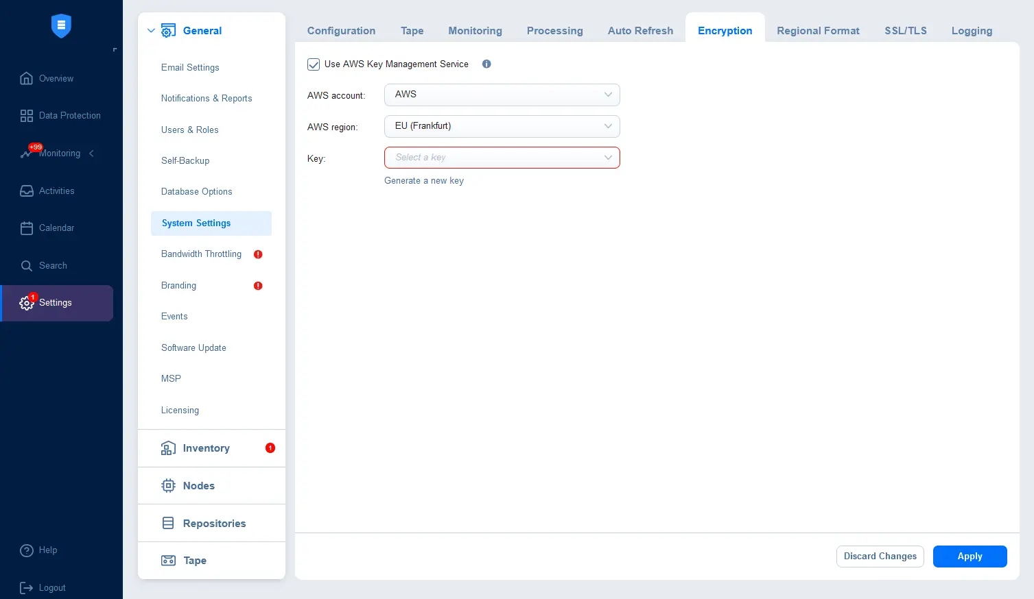 Enabling the AWS Key Management Service