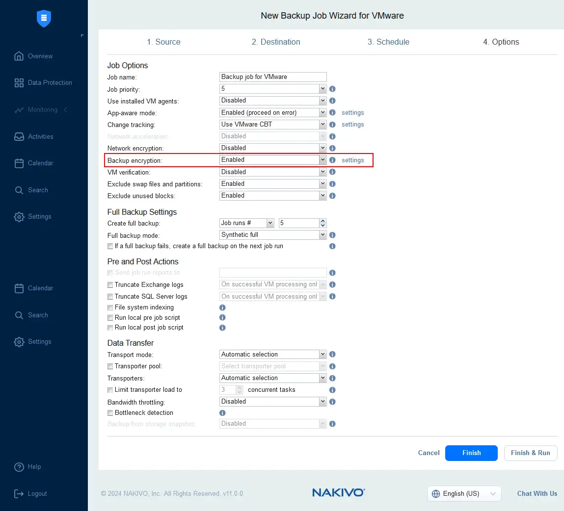 How to enable source-side backup encryption