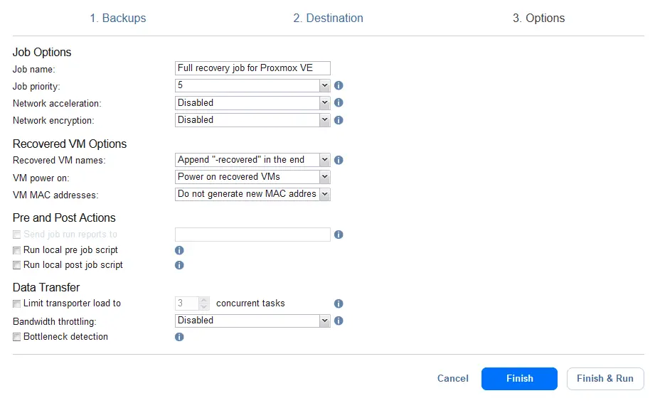 Configuring options