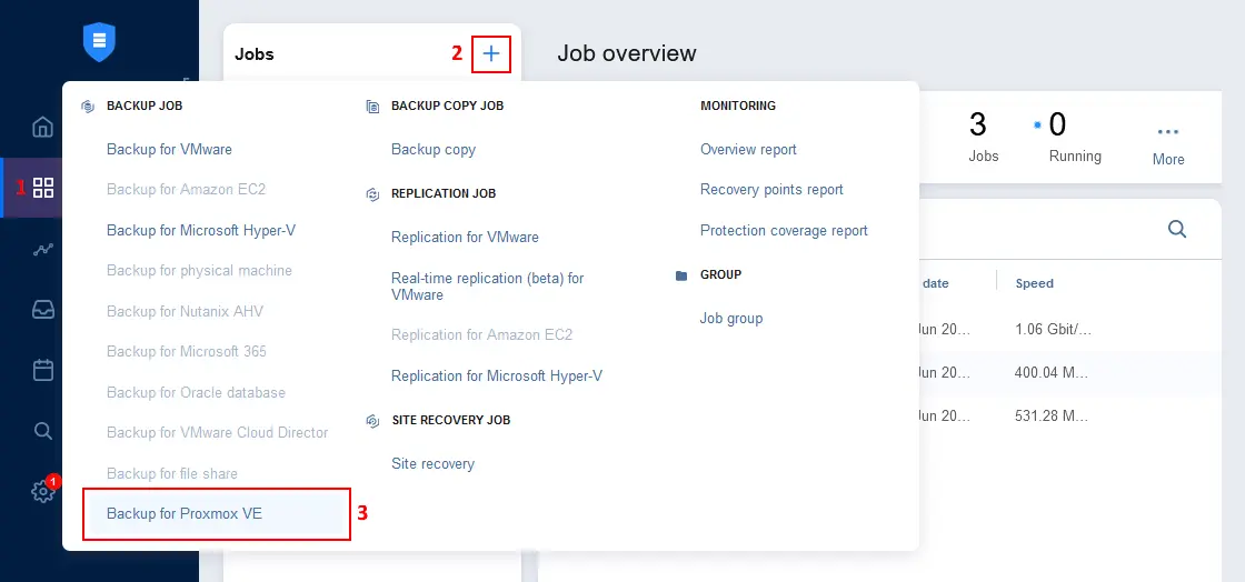 Creating a new Proxmox VM backup job
