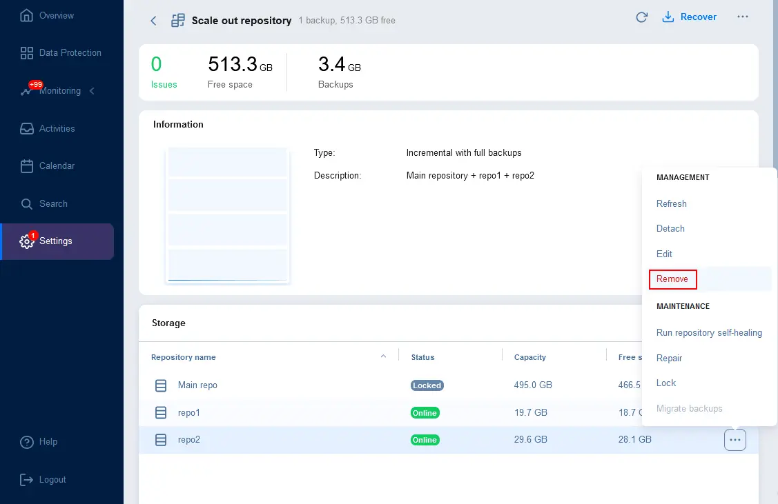 Removing a member from the federated repository
