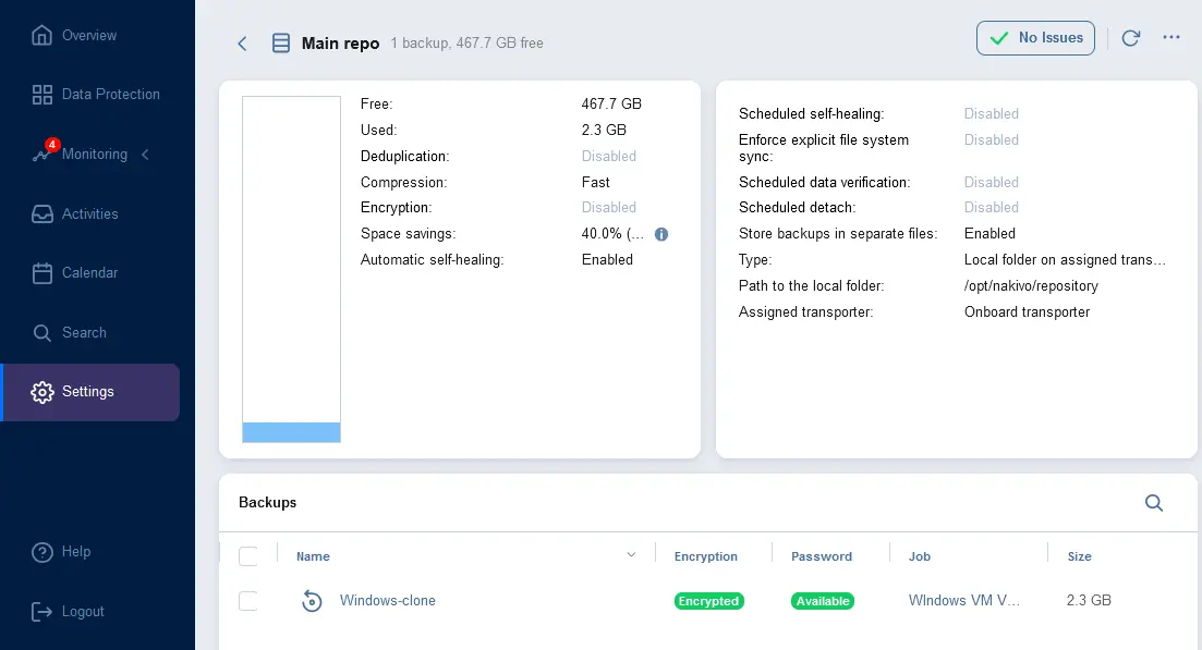 Viewing information about a single federated repository member