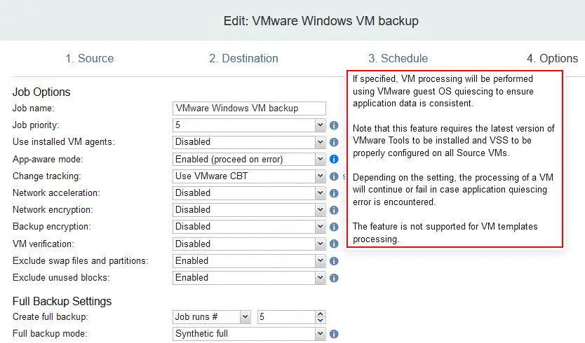 A tip about application-aware backup